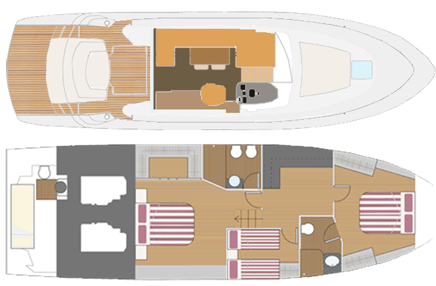 yacht - Giorgi Marina 55 Hard Top - Layout