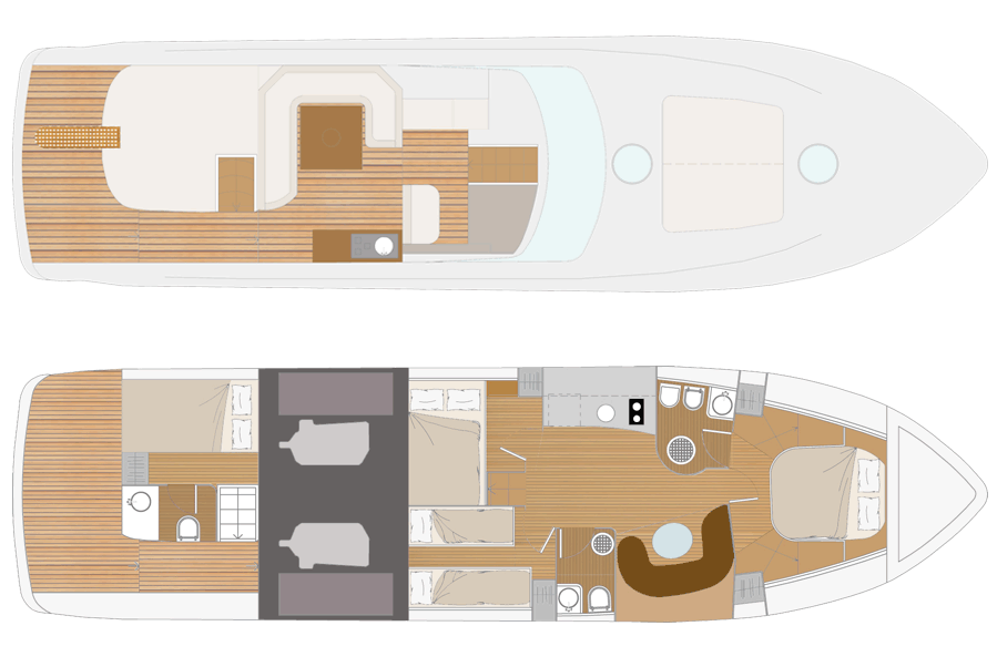 yacht - Giorgi Marine 50 Hard Top - Layout